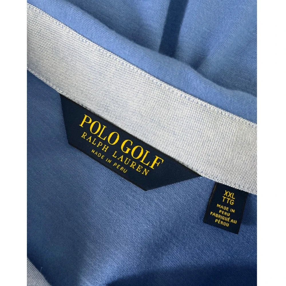 Polo Golf Preppy Ralph Lauren‎ Soft Polo Shirt Golf Pocket Blue XXL
